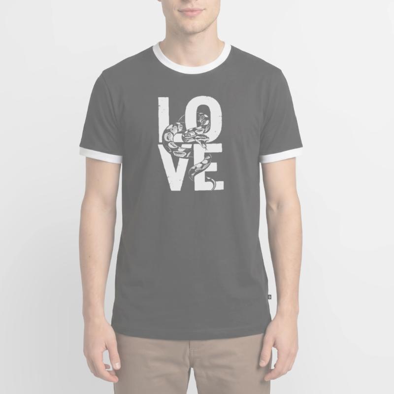 Königspython Schlangen LOVE Terrarium Python Männer Kontrast-T-Shirt