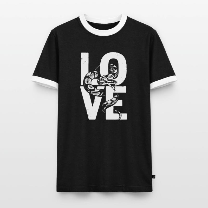 Königspython Schlangen LOVE Terrarium Python Männer Kontrast-T-Shirt