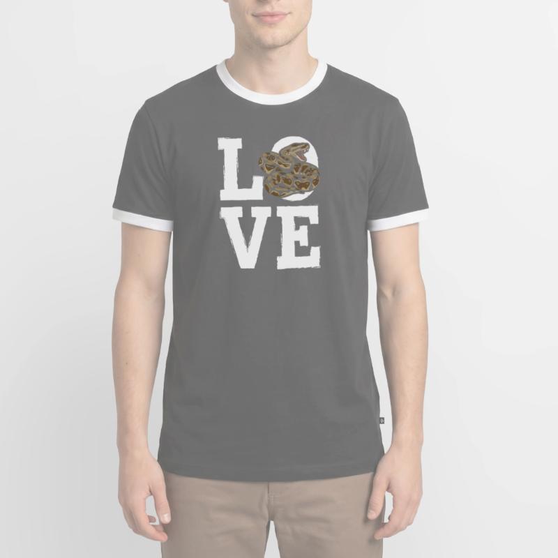 Königspython Schlangen LOVE Terrarium Python Männer Kontrast-T-Shirt