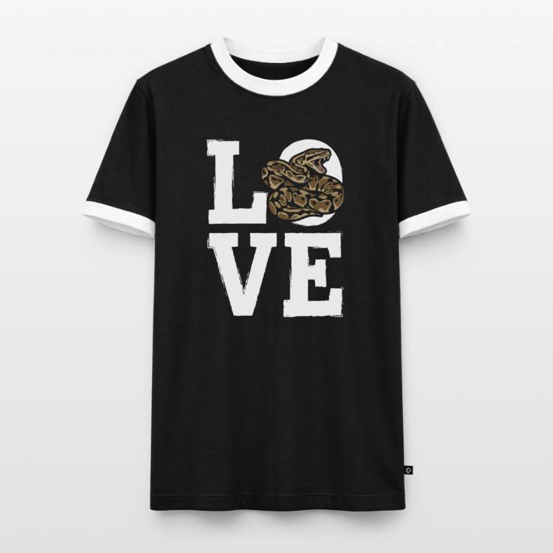 Königspython Schlangen LOVE Terrarium Python Männer Kontrast-T-Shirt