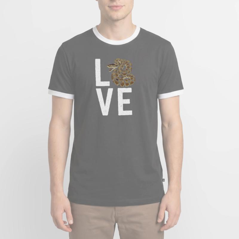 Königspython Schlangen LOVE Terrarium Python Männer Kontrast-T-Shirt