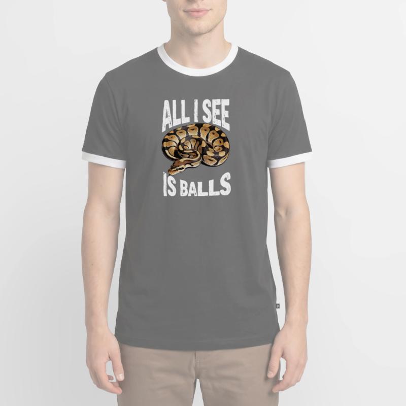 Python roi Serpents Amateurs de terrarium Python T-shirt contrasté Homme