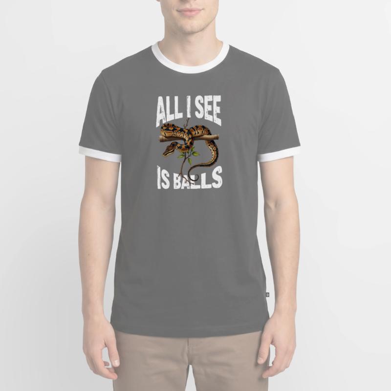 Python roi Serpents Amateurs de terrarium Python T-shirt contrasté Homme