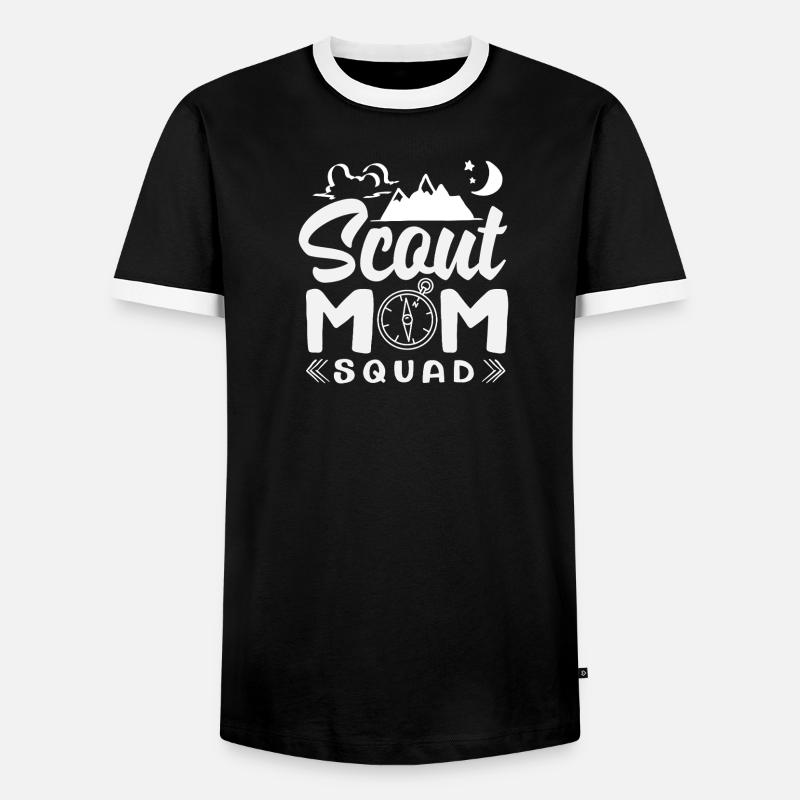Stolze Mutter Pfadfinderin Scouting Mom Squad - Männer Kontrast-T-Shirt - Schwarz/Weiß
