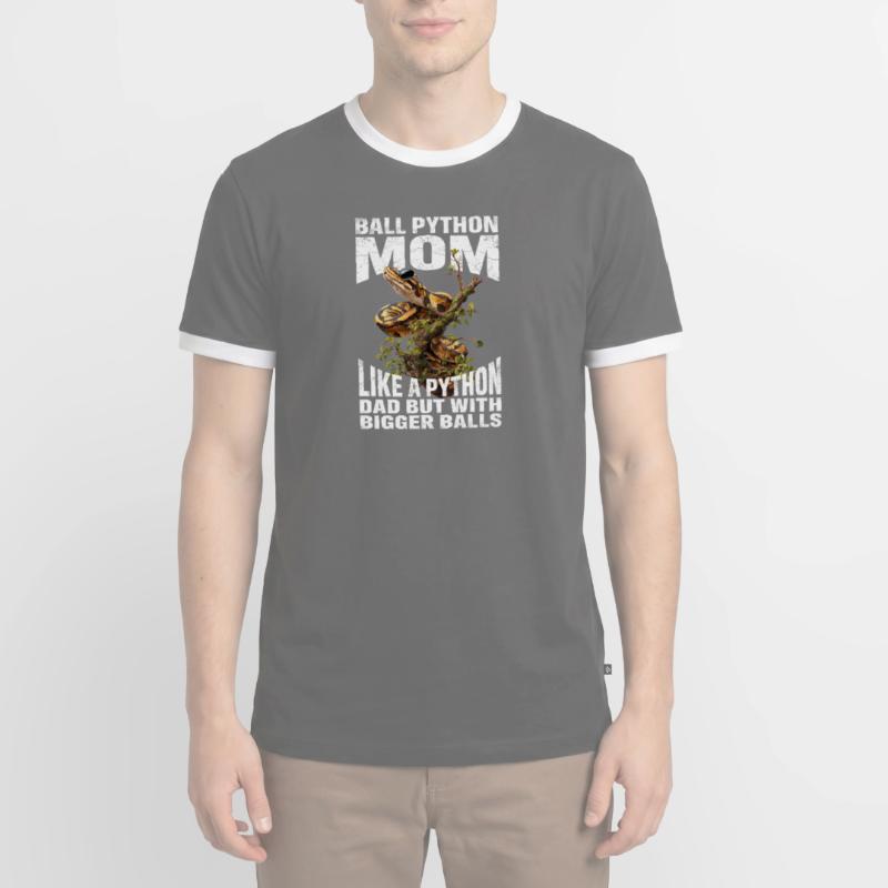 Königspython Mom Mama Schlangen Terrarium Python Männer Kontrast-T-Shirt