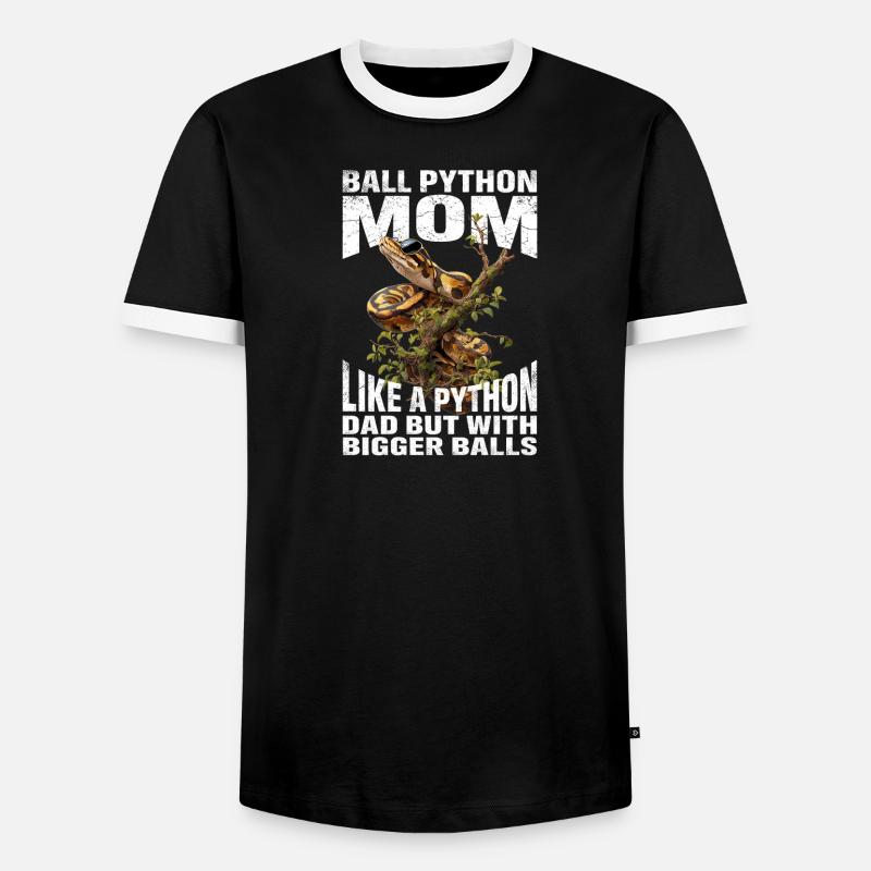 Königspython Mom Mama Schlangen Terrarium Python - Männer Kontrast-T-Shirt - Schwarz/Weiß