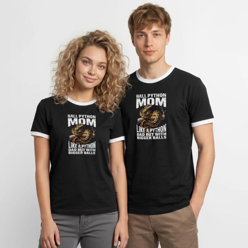 King Python Mom Mom Snakes Terrarium Python Men's Ringer Shirt