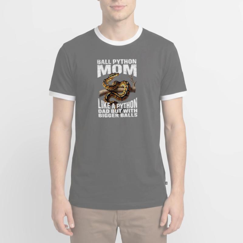 Königspython Mom Mama Schlangen Terrarium Python Männer Kontrast-T-Shirt