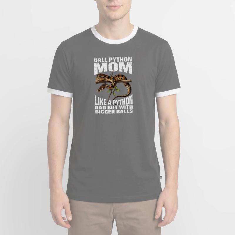 Königspython Mom Mama Schlangen Terrarium Python Männer Kontrast-T-Shirt