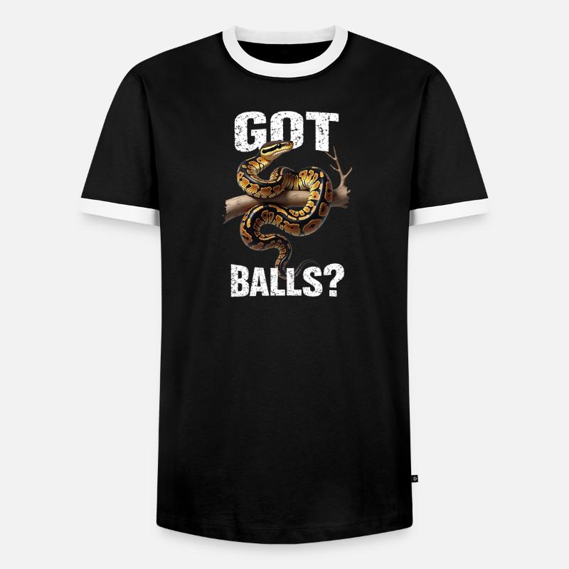 Königspython Schlangen Liebhaber Terrarium Python - Männer Kontrast-T-Shirt - Schwarz/Weiß