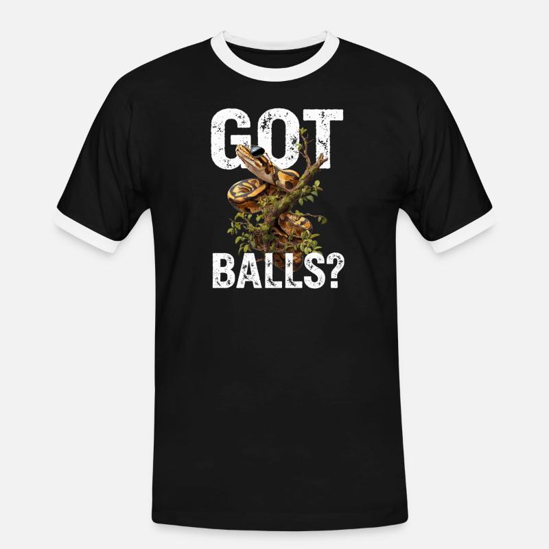 Königspython Schlangen Liebhaber Terrarium Python - Männer Kontrast-T-Shirt - Schwarz/Weiß