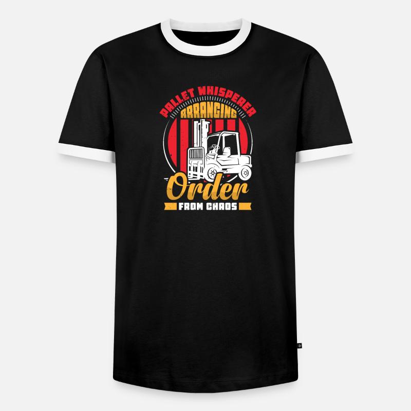 Staplerfahrer Englisch Spruch Stapler - Männer Kontrast-T-Shirt - Schwarz/Weiß