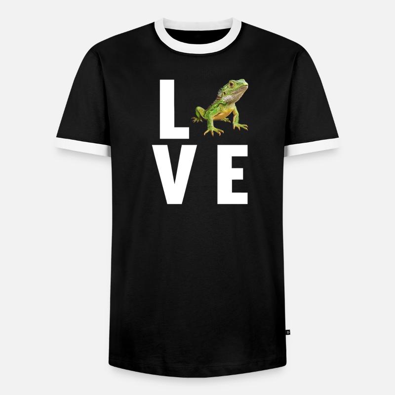 Eidechsen Eidechse - Männer Kontrast-T-Shirt - Schwarz/Weiß