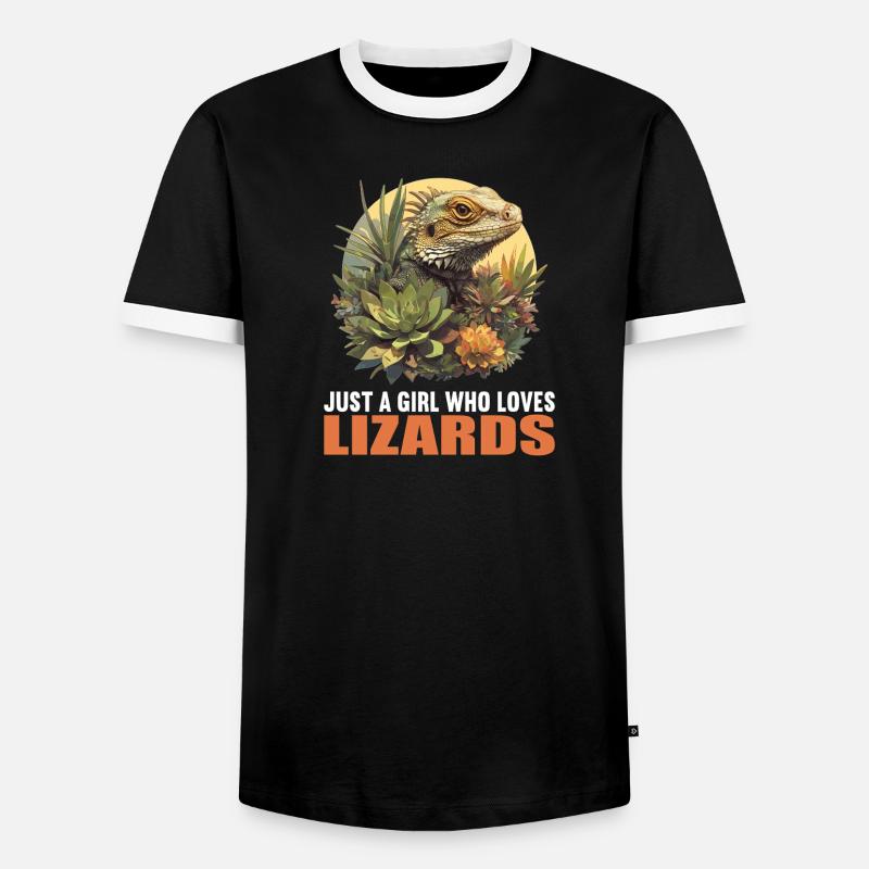 Eidechsen Eidechse - Männer Kontrast-T-Shirt - Schwarz/Weiß
