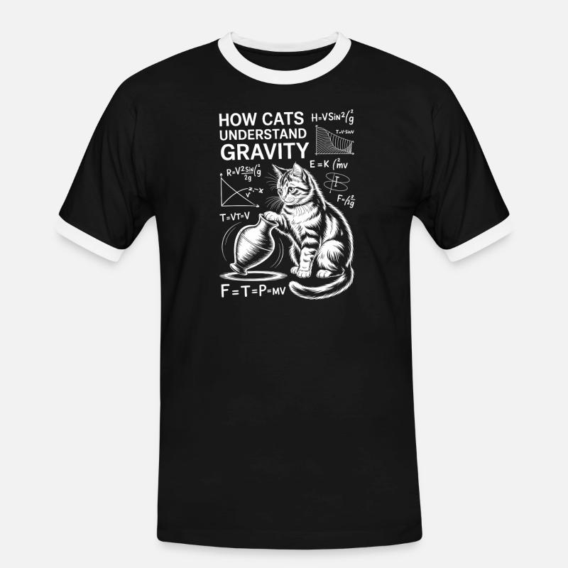 Physics Cats Sayings Math Joke Physics Gift - Men's Ringer Shirt - black/white