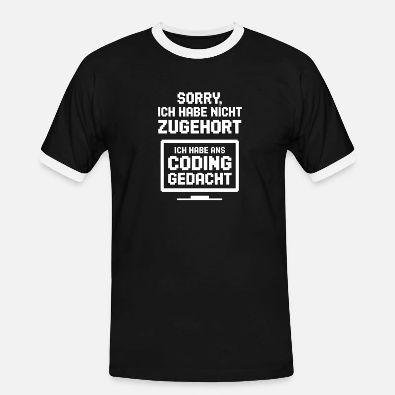 Coding Thought Humor Saying - Men's Ringer Shirt - black/white