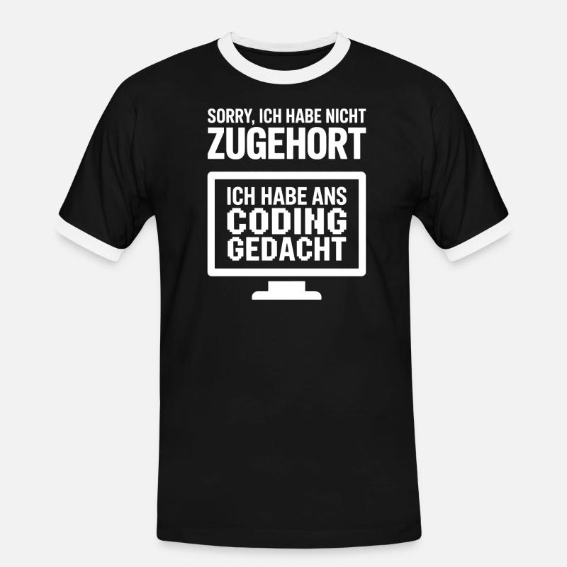 Coding Gedanke Spruch - Männer Kontrast-T-Shirt - Schwarz/Weiß