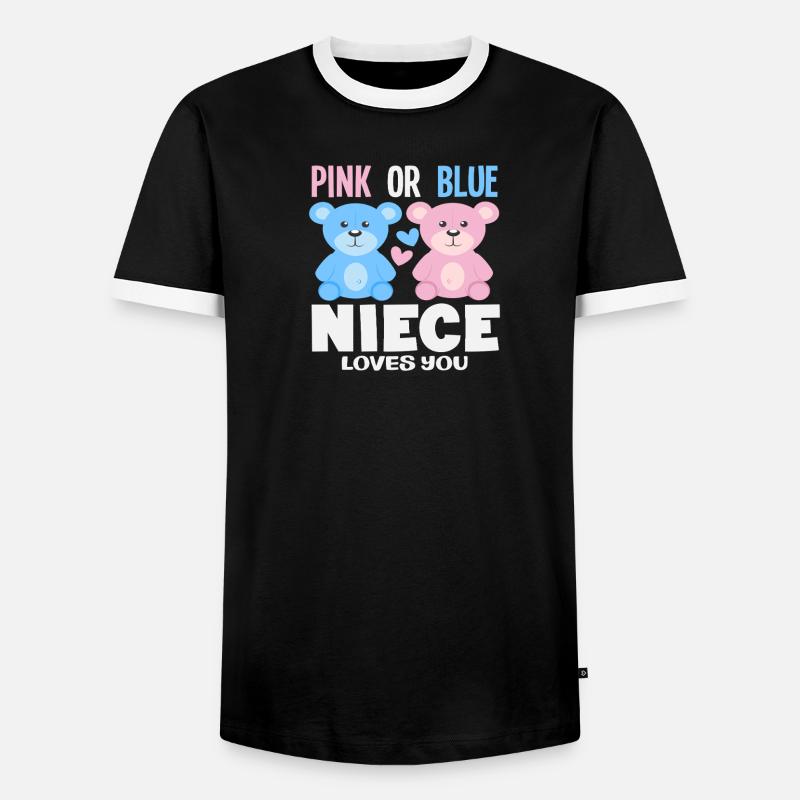 Pink Oder Blau Nichte Liebt Dich - Männer Kontrast-T-Shirt - Schwarz/Weiß