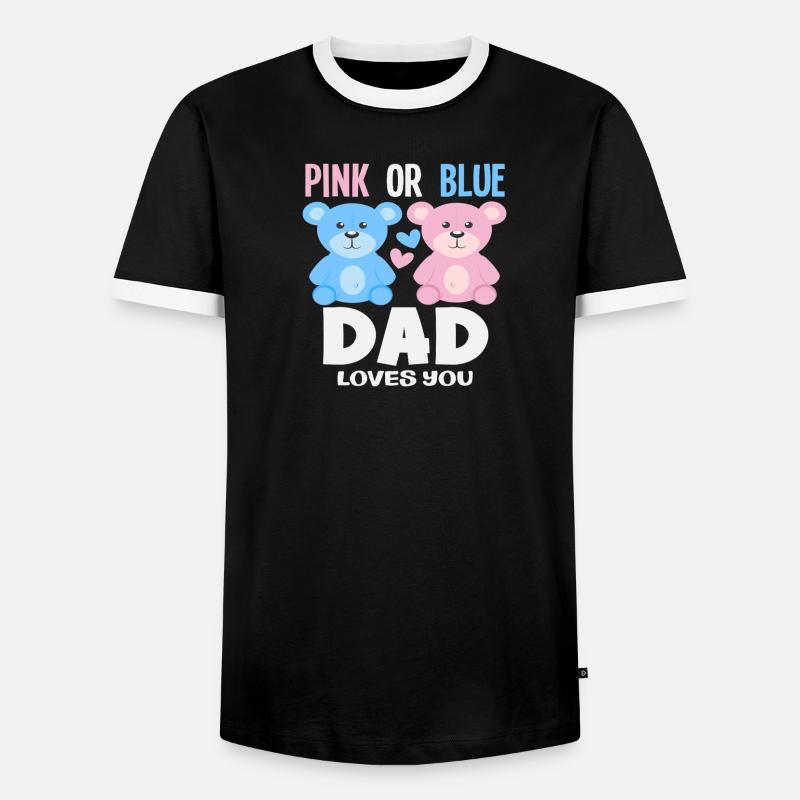 Pink Oder Blau Papa Liebt Dich - Männer Kontrast-T-Shirt - Schwarz/Weiß
