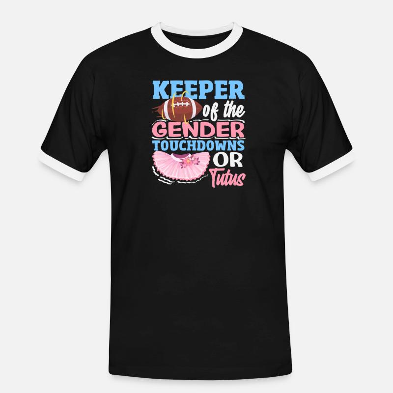Hüter Des Geschlechts Touchdowns Oder Tutus - Männer Kontrast-T-Shirt - Schwarz/Weiß