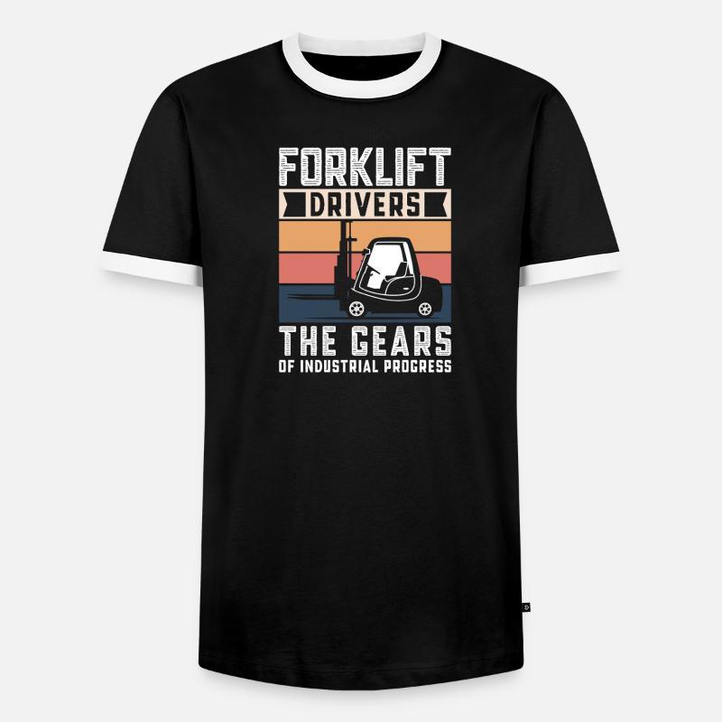 Staplerfahrer Englisch Spruch Stapler - Männer Kontrast-T-Shirt - Schwarz/Weiß