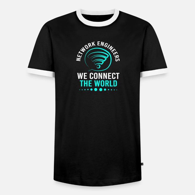 Network Engineer Programmer Computer Scientist - Men's Ringer Shirt - black/white