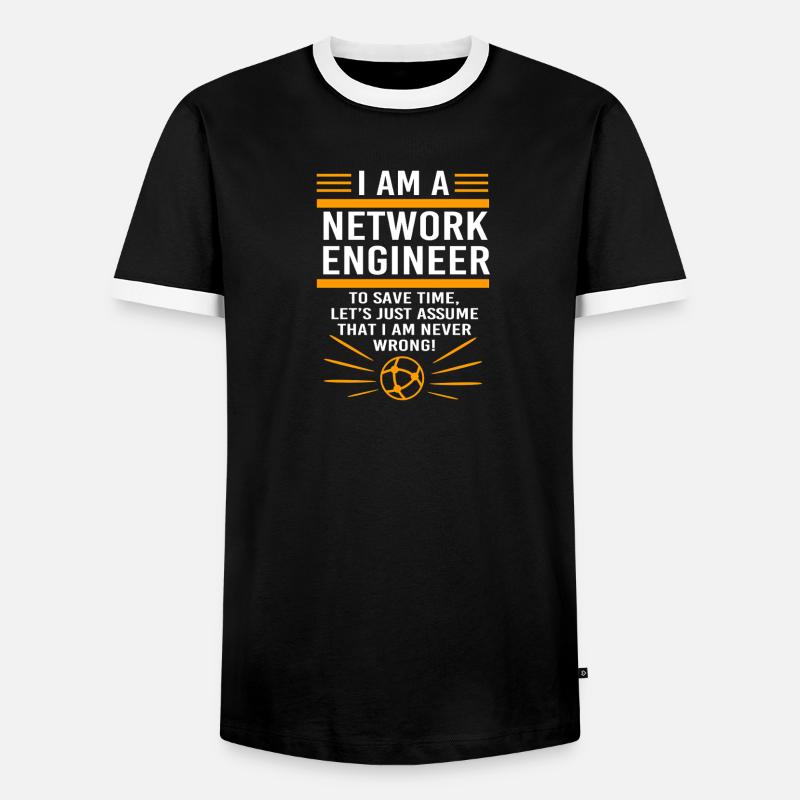 Netzwerk Informatiker Programmierer Admin - Männer Kontrast-T-Shirt - Schwarz/Weiß