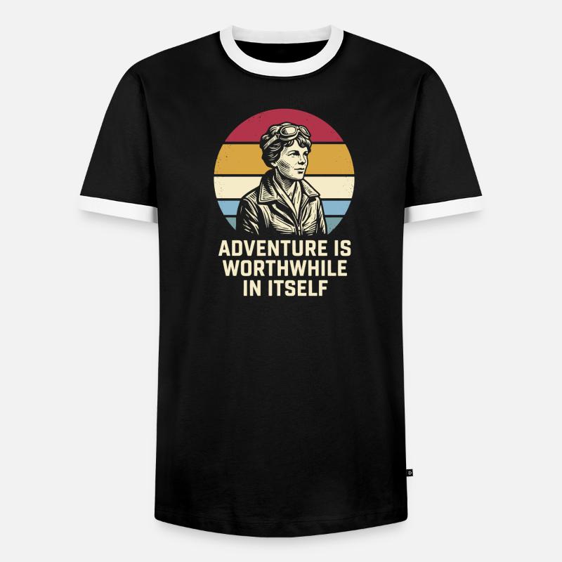 Amelia Earhart L'avventura vale la pena - Maglietta Contrast da uomo - nero/bianco