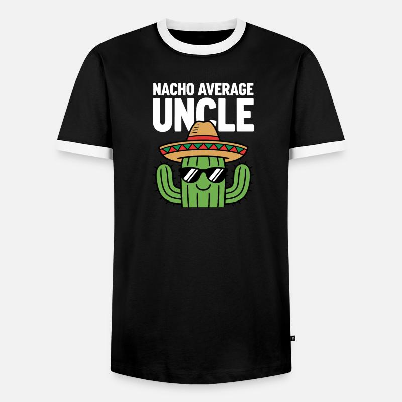 Nacho Durchschnitts-Onkel Witzig Cinco de Mayo - Männer Kontrast-T-Shirt - Schwarz/Weiß