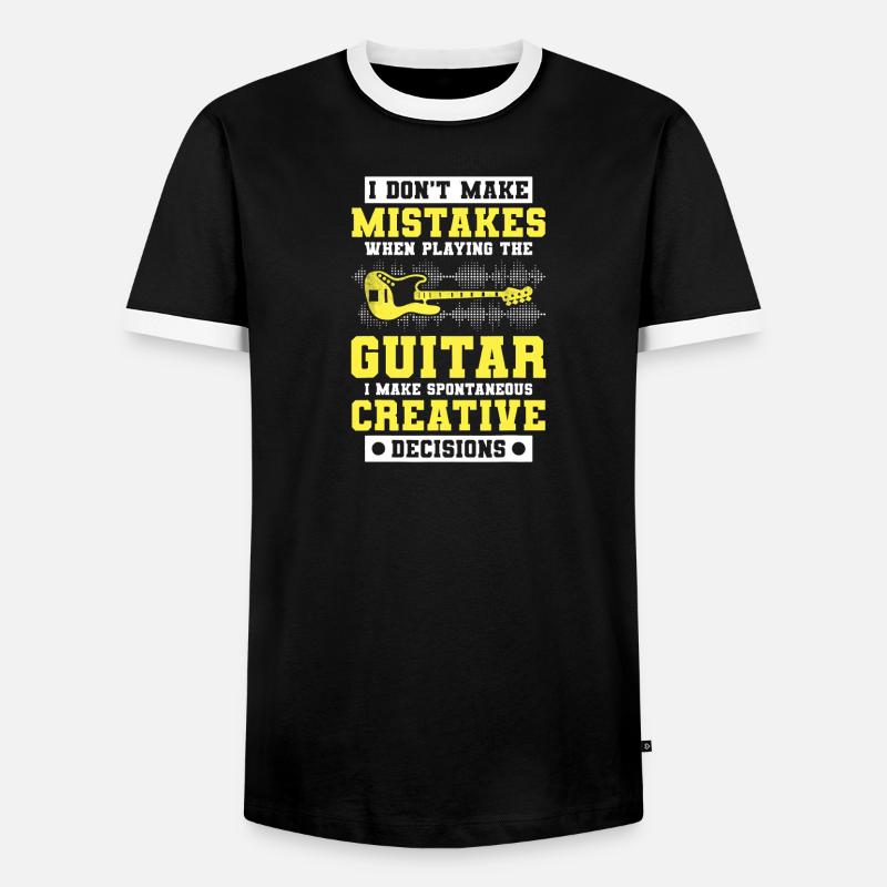 Guitar Creative Decisions Tee - Men's Ringer Shirt - black/white