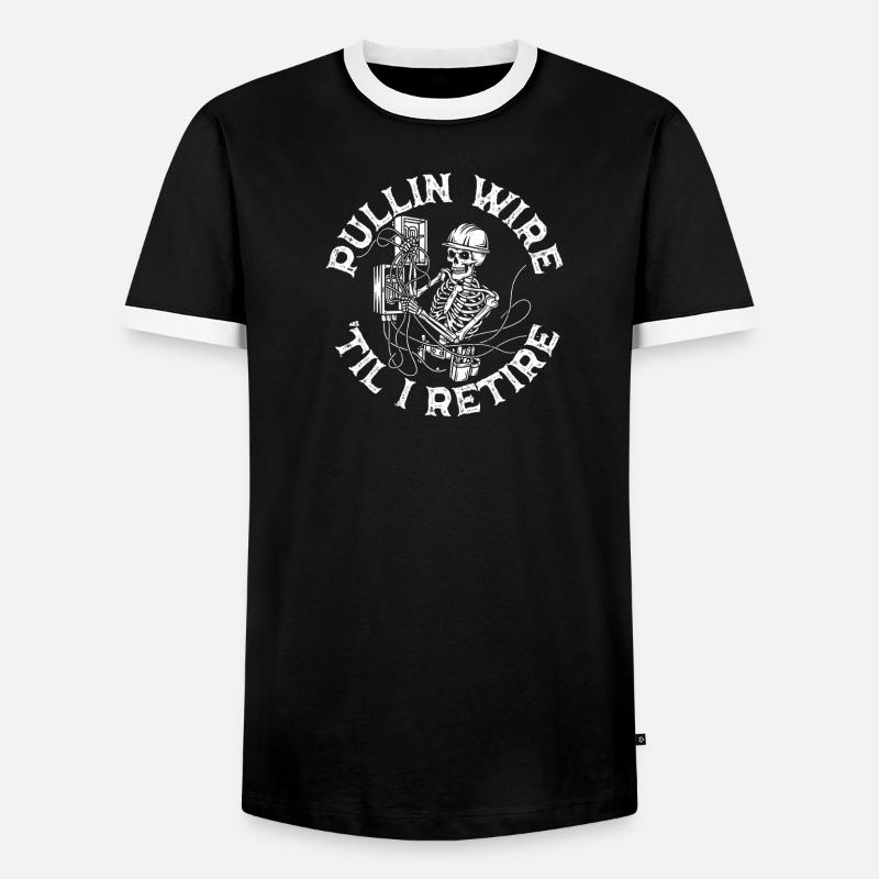 Skelett Technik Drahtwerk Elektriker Pullin Wire - Männer Kontrast-T-Shirt - Schwarz/Weiß