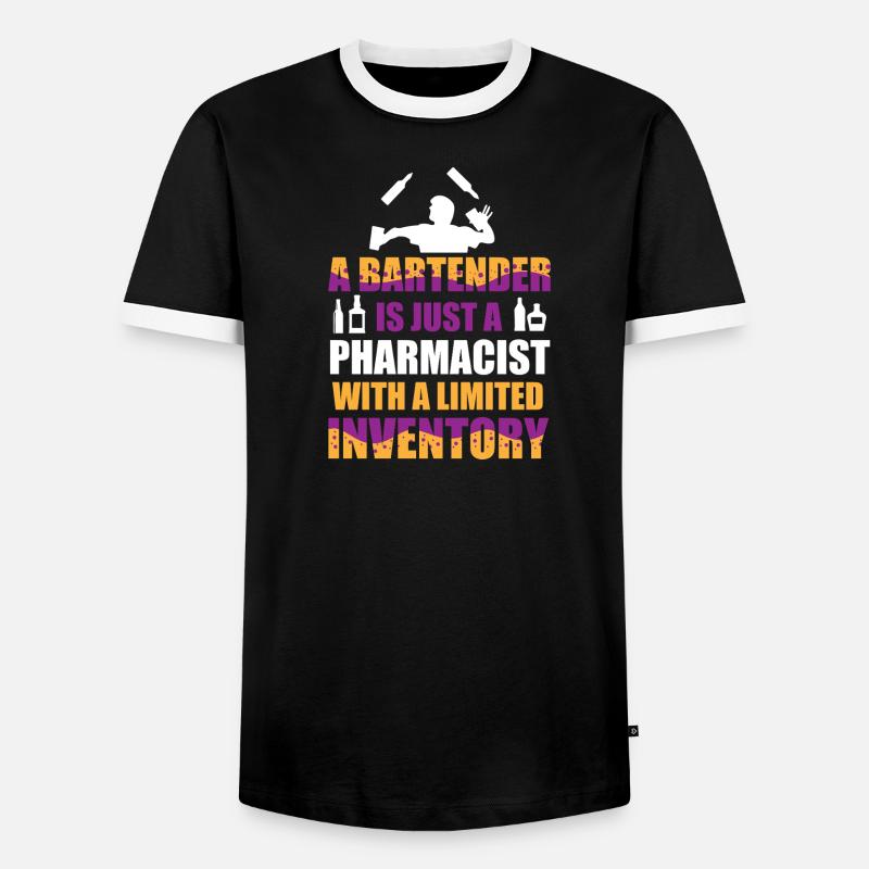 bartender waiter bartender bartender - Men's Ringer Shirt - black/white