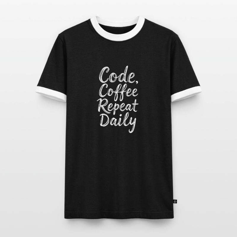 Code Sleep Debug Repeat Programmer Shirt T-shirt contrasté Homme