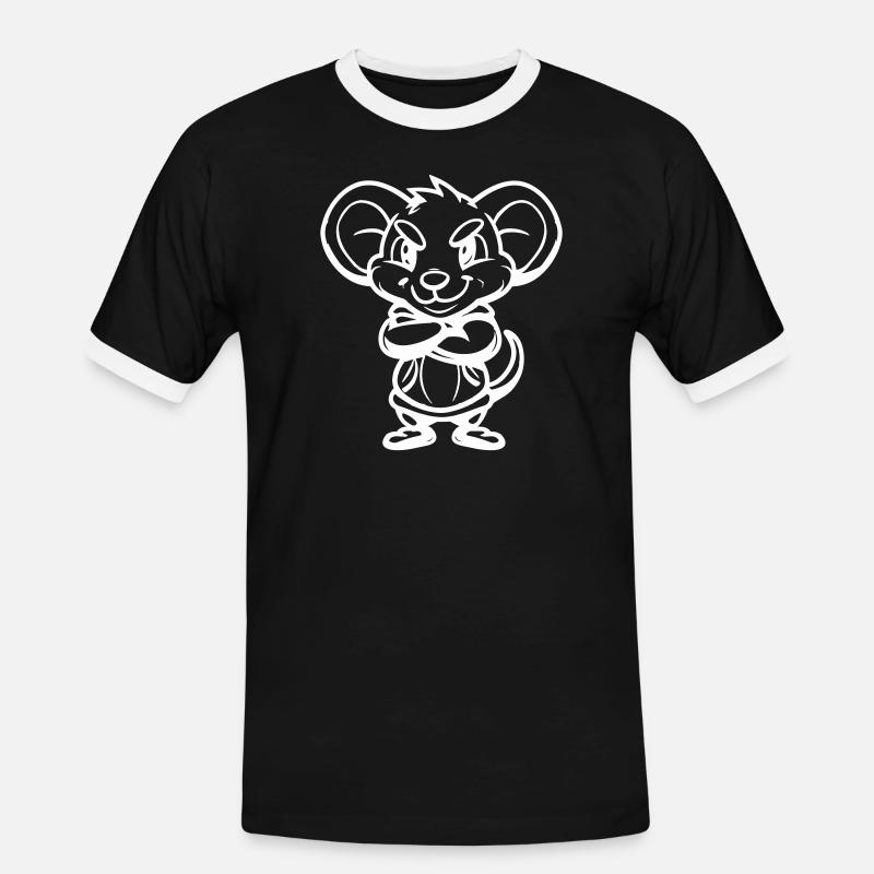 mouse - Men's Ringer Shirt - black/white