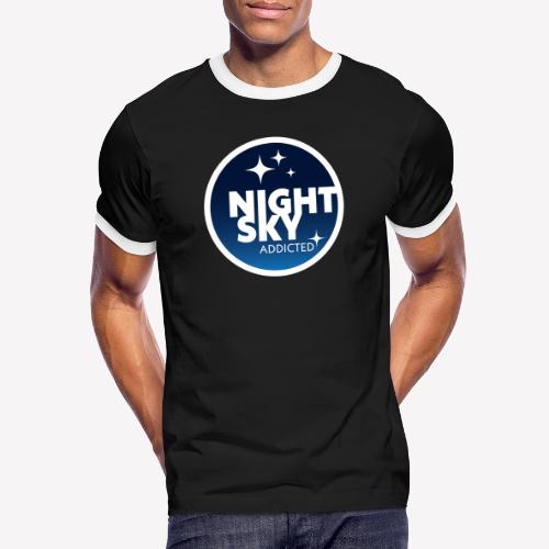 Nocne niebo uzależnione, kolorowe - Koszulka męska z kontrastowymi wstawkami