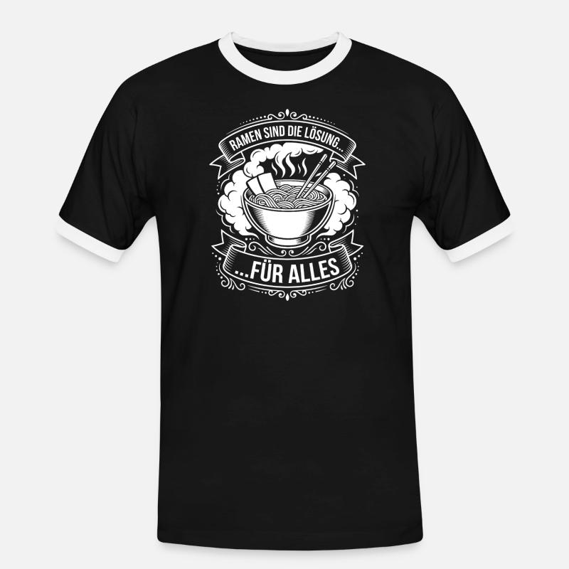 Ramen is the solution - Men's Ringer Shirt - black/white