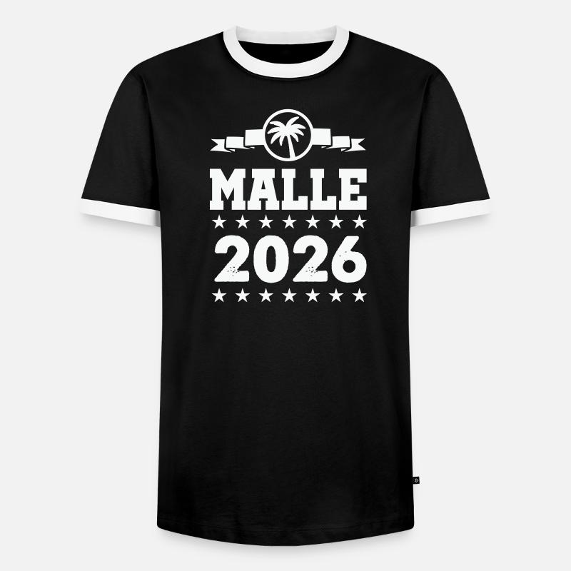 Mallorca 2026 Palmen - Männer Kontrast-T-Shirt - Schwarz/Weiß
