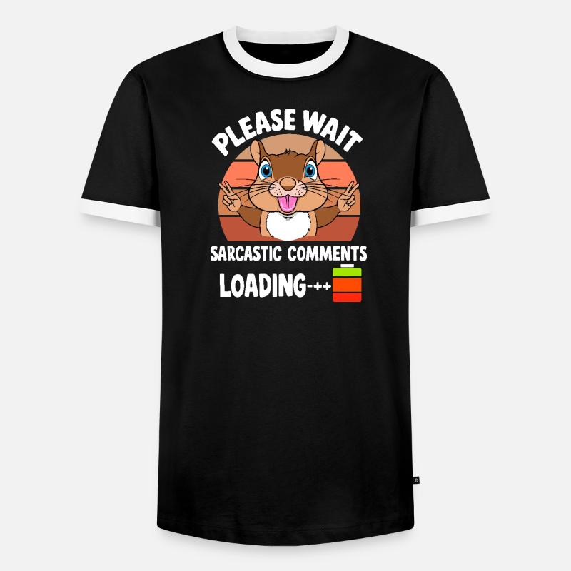 Lustige Eichhörnchen - Männer Kontrast-T-Shirt - Schwarz/Weiß