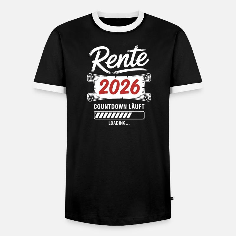 Rente 2026 Countdown läuft - Männer Kontrast-T-Shirt - Schwarz/Weiß