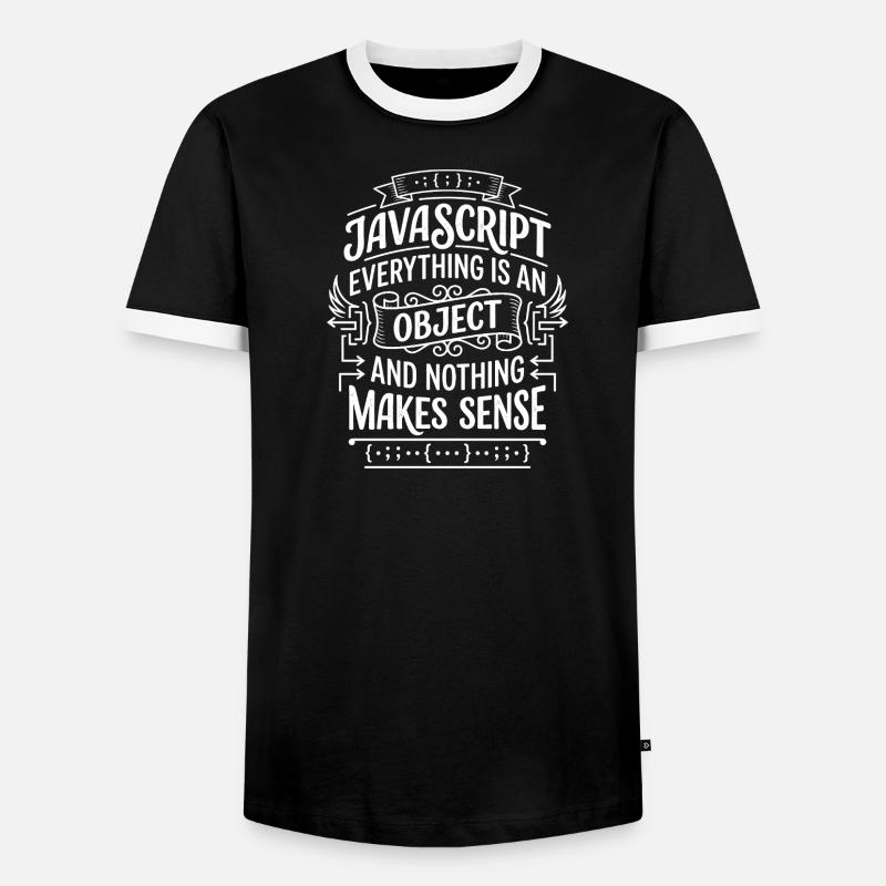 JavaScript: Everything is an object - Men's Ringer Shirt - black/white