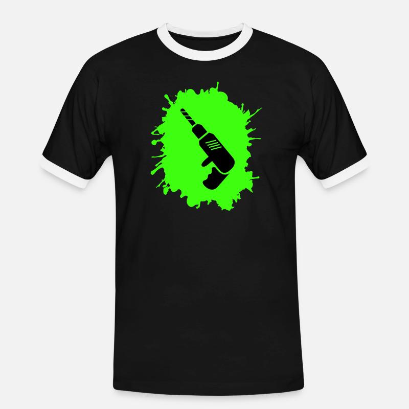 Drill Blobs Craftsman - Men's Ringer Shirt - black/white
