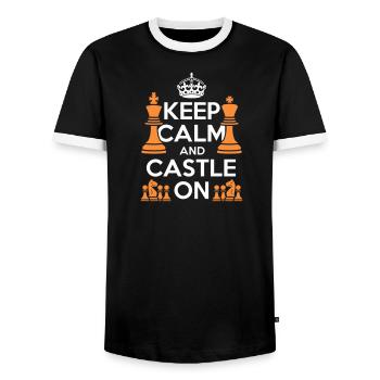Bleiben Sie ruhig und machen Sie weiter - Männer Kontrast-T-Shirt - Schwarz/Weiß - Vorne - AI Model Female 172 light (172cm) & AI Model Male 178 light (178cm)