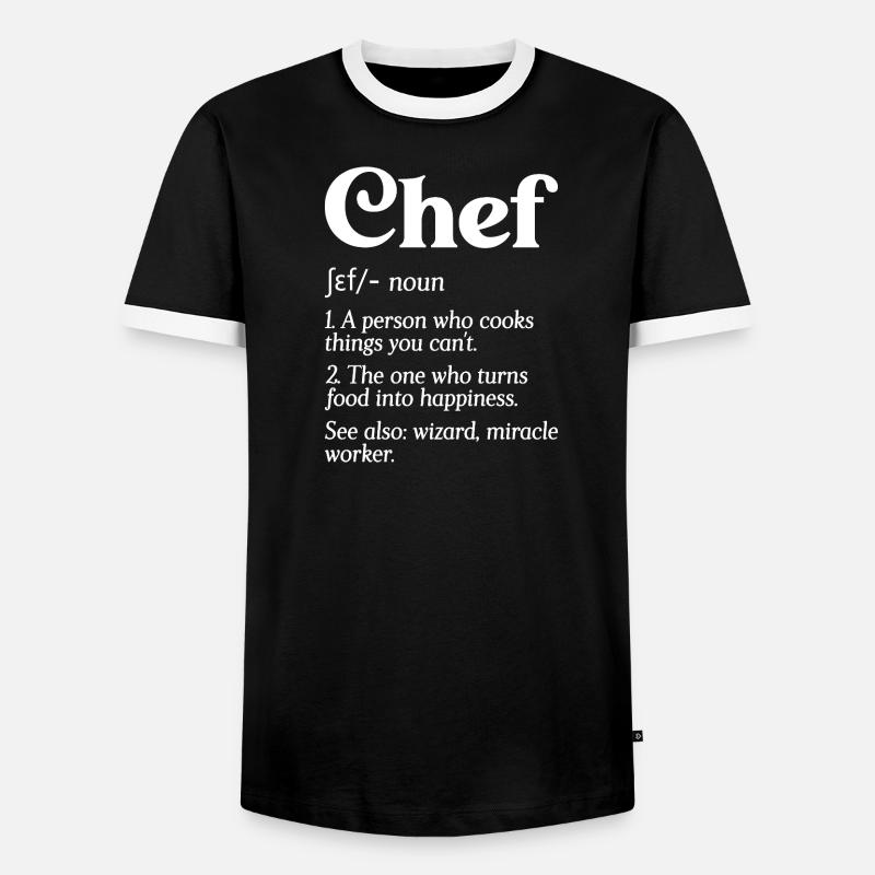 Funny Chef Definition Head Chef Baker Restaurant C - Men's Ringer Shirt - black/white