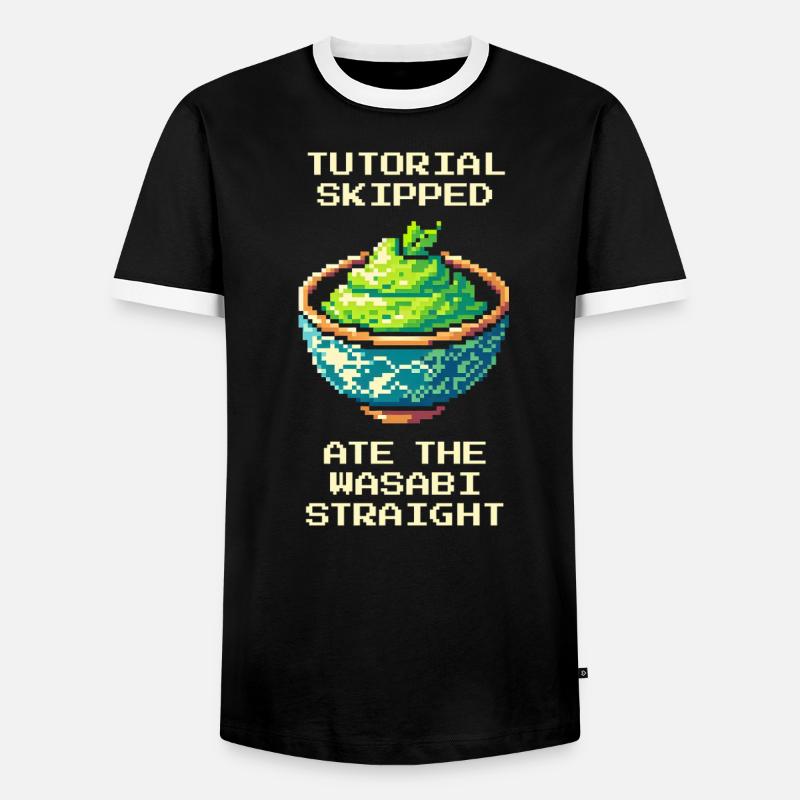 Tutorial übersprungen | Wasabi pur gegessen - Männer Kontrast-T-Shirt - Schwarz/Weiß