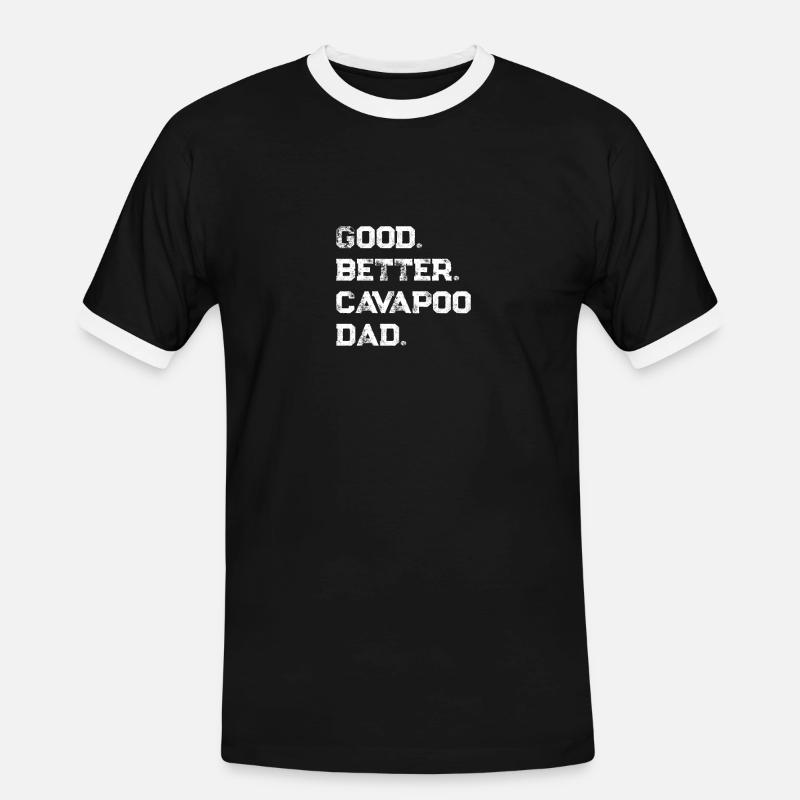 Cavapoo - Männer Kontrast-T-Shirt - Schwarz/Weiß