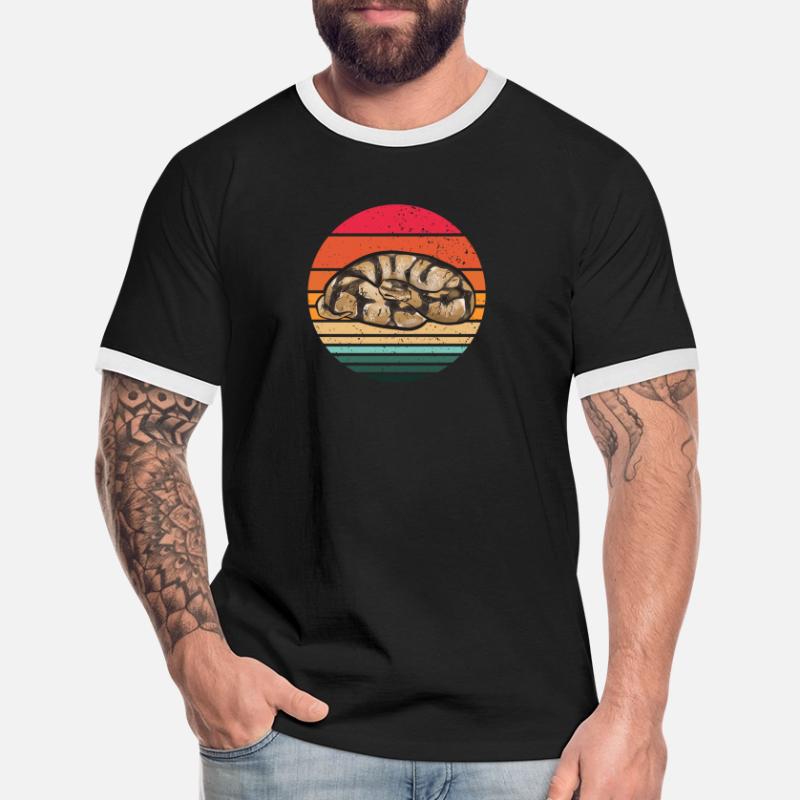 Ball Python Snake King Python Men's Ringer Shirt