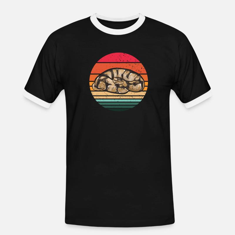 Ball Python Snake King Python - T-shirt contrasté Homme - noir/blanc