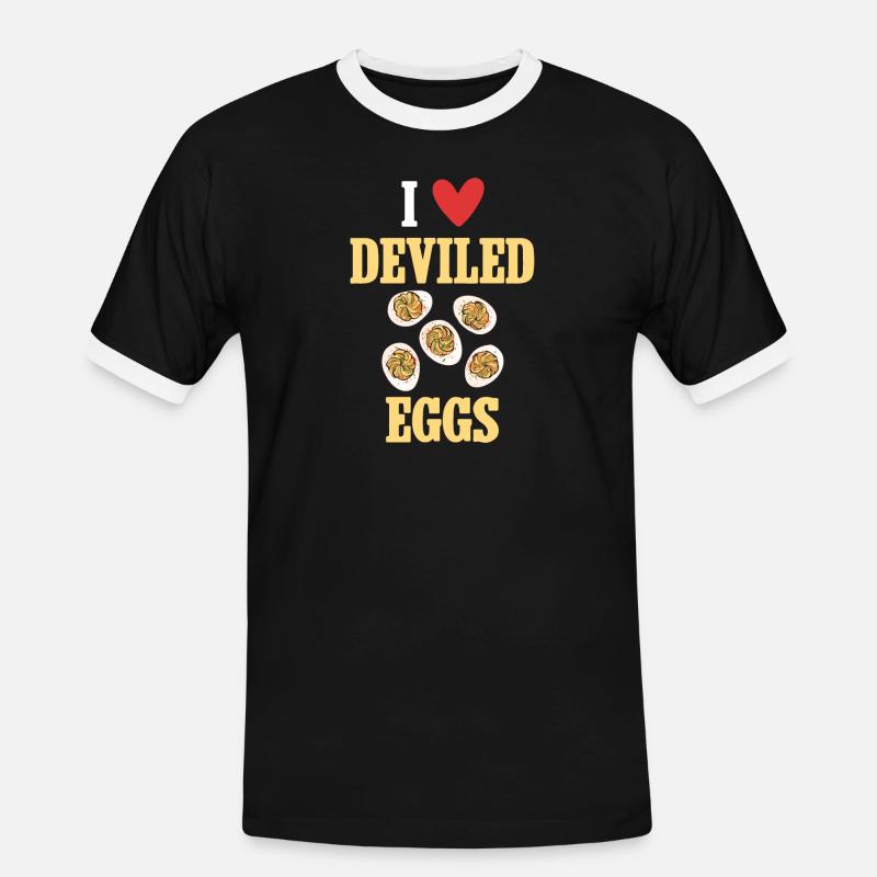 Gefüllte Eier Deviled Eggs - Männer Kontrast-T-Shirt - Schwarz/Weiß