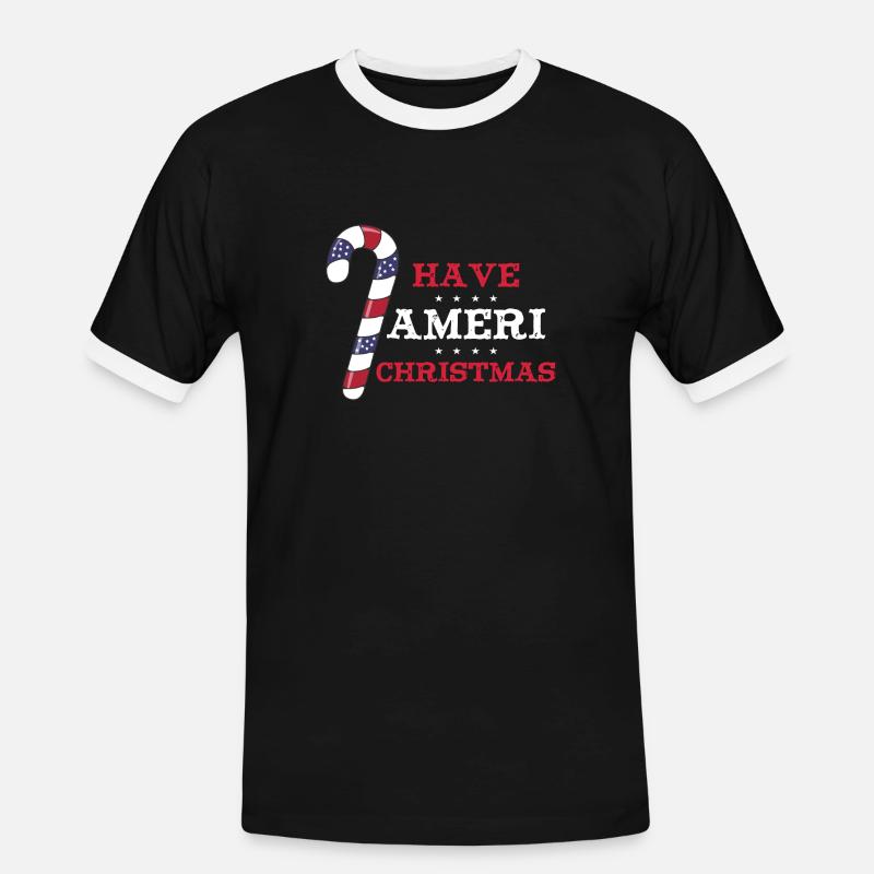 Have Ameri Christmas - Männer Kontrast-T-Shirt - Schwarz/Weiß