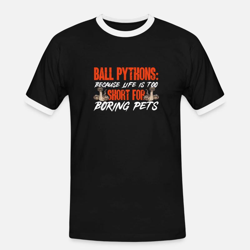 Ball Python Schlange Königspython - Männer Kontrast-T-Shirt - Schwarz/Weiß